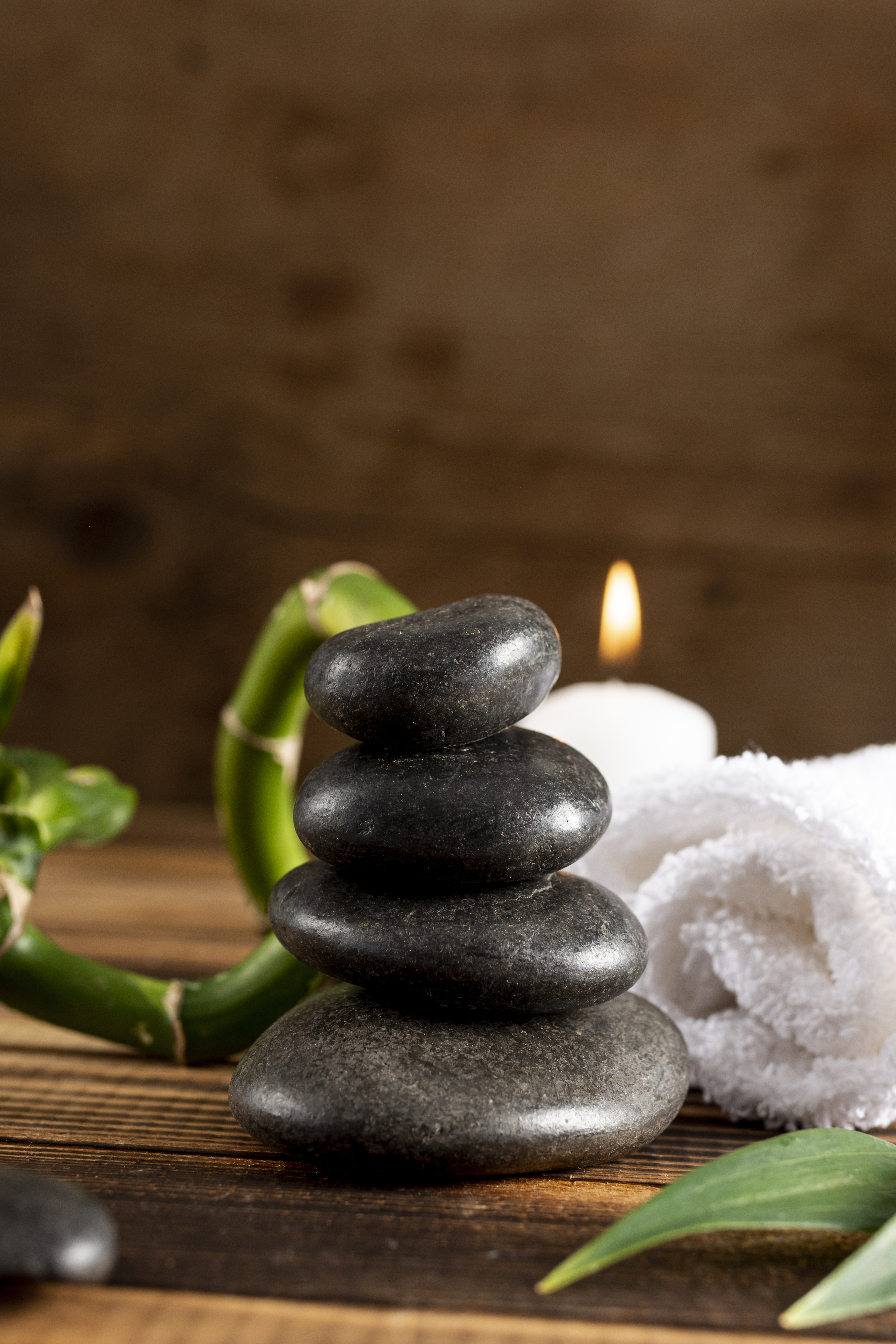 Serene massage therapy with candles